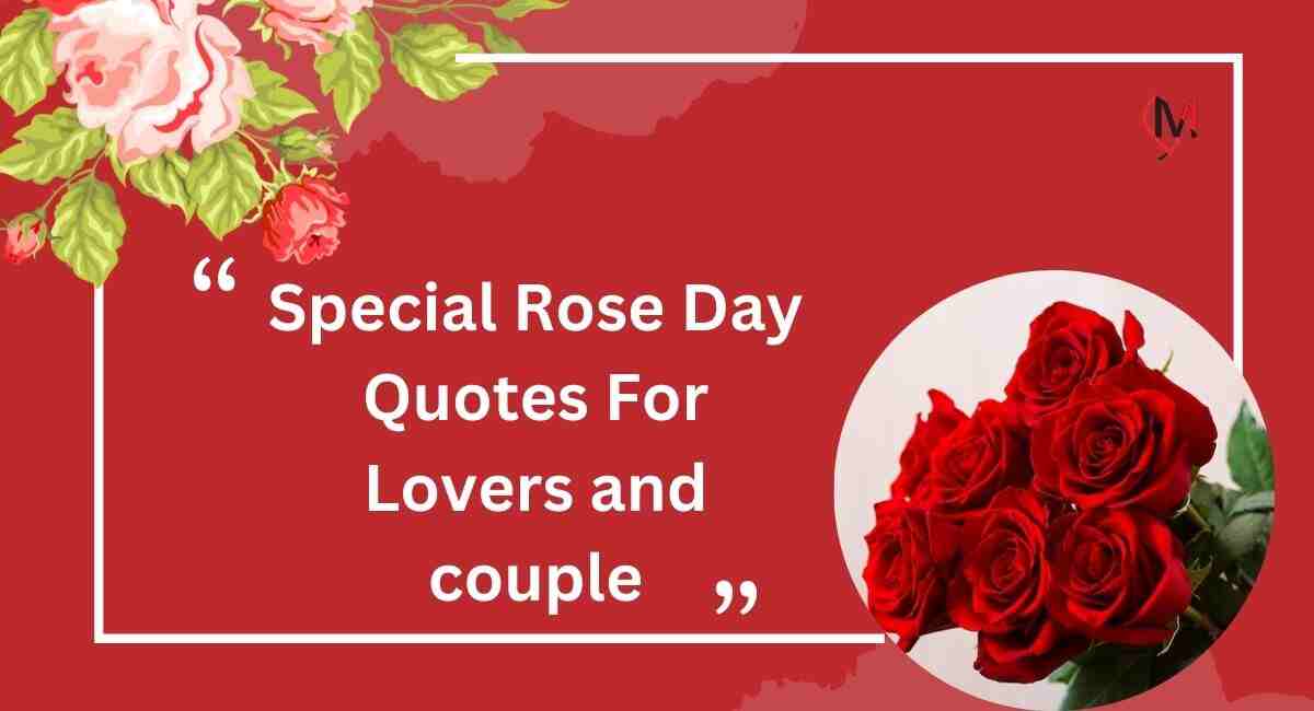 In a frame, there is a presentation of roses with the heading 7 February Rose Day quotes